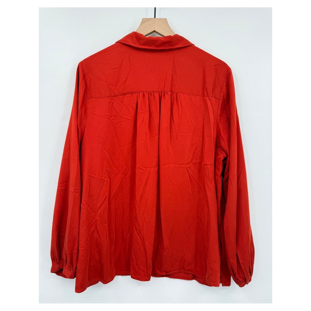 J Jill Shirt Womens XL Orange Long Sleeve Button Up Modal Soft - Picture 2 of 9
